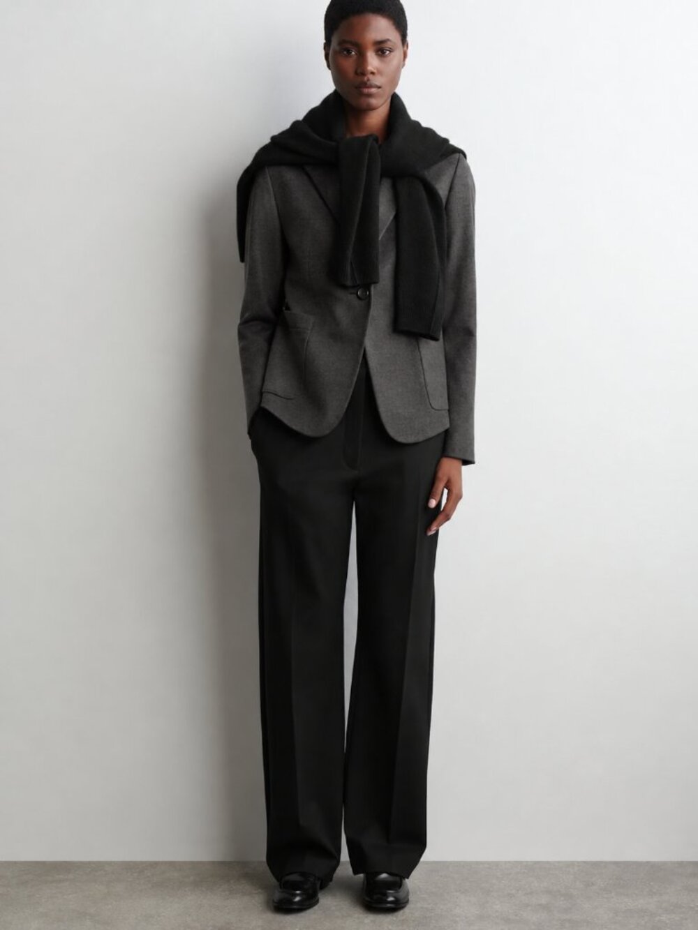 COS Milano Straight-Leg Lined Trousers - Black